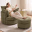 Fauteuil d'appoint pivotant en tonneau avec rangement caché Corduroy (ensemble de 2)-133072169