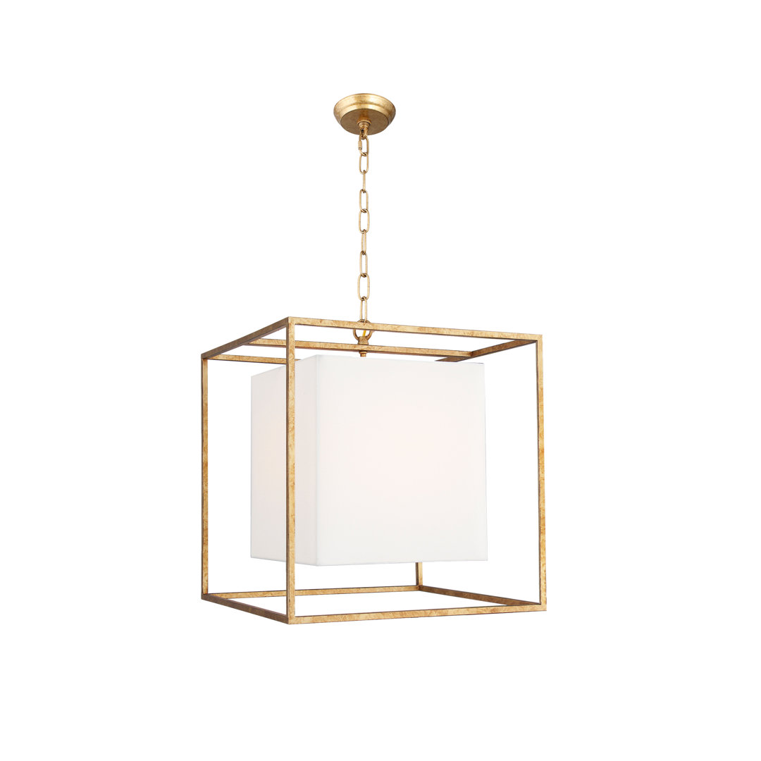 Lisette 1 - Light Antique Gold Lantern Pendant Everly Quinn