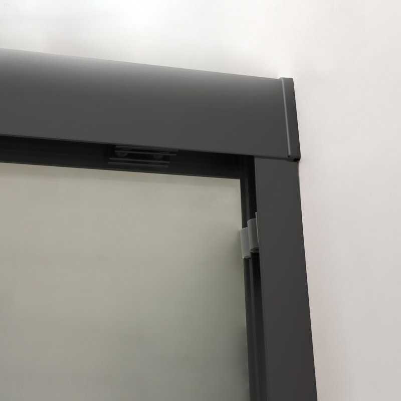 Paroi de douche coulissante semi-sans cadre, Noir mat