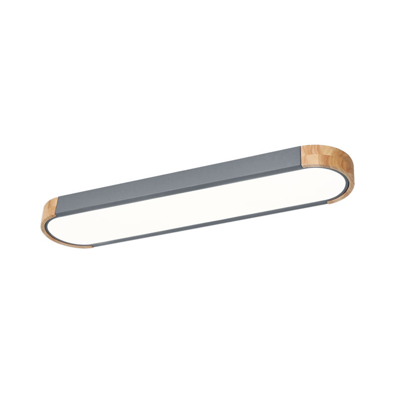 Nouria 37.4" W 1-Light LED Flush Mount, Gray/Natural, 6000K