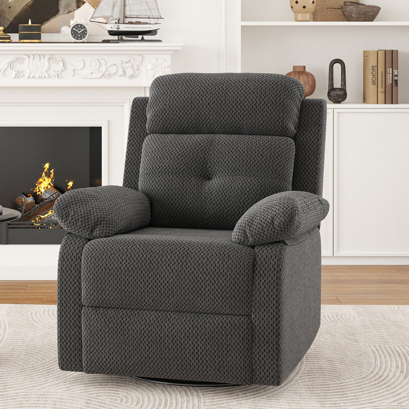 Fauteuil inclinable rembourré Brezzy, Velours café