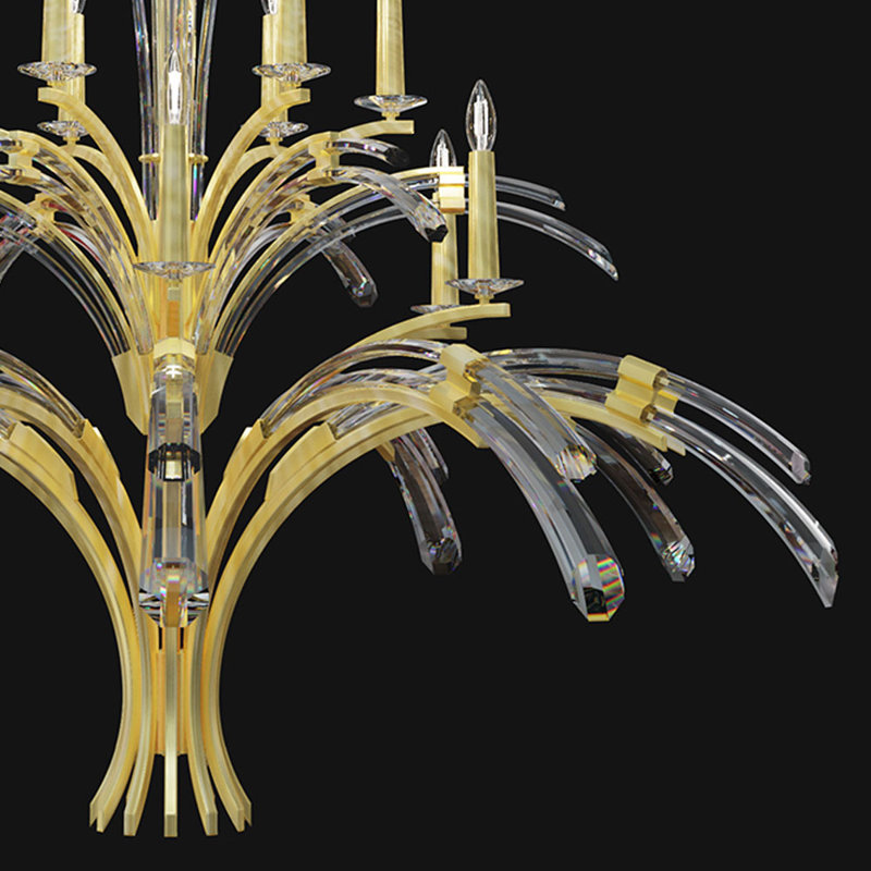Lustre rond 56 po Trevi, Bronze doux