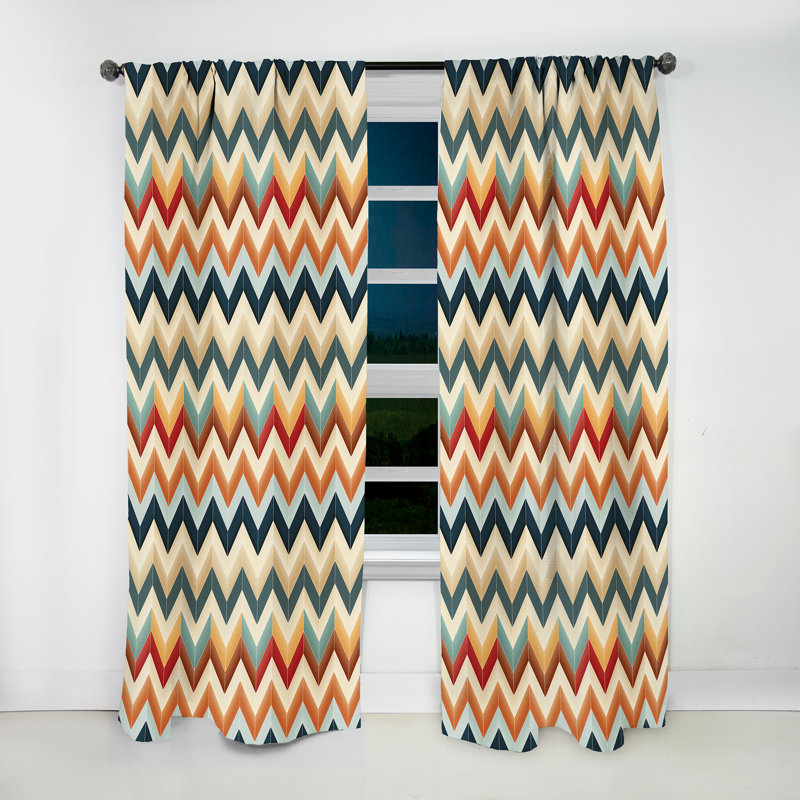 Beige Chevron Herringbone Elegance - Chevron Curtain - Room Darkening Chevron Curtain - 1 Panels, 52" W x 95" L