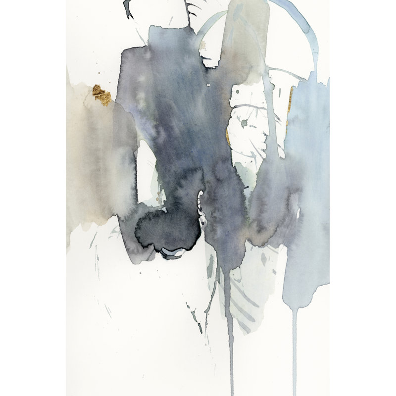 " Indigo Splatter II " by Victoria Barnes Painting Print, 48" H x 32" W