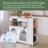 56.3" Rubber Wood Island Countertop Kitchen Cart With Power Outlets And LED Lights-1293894625