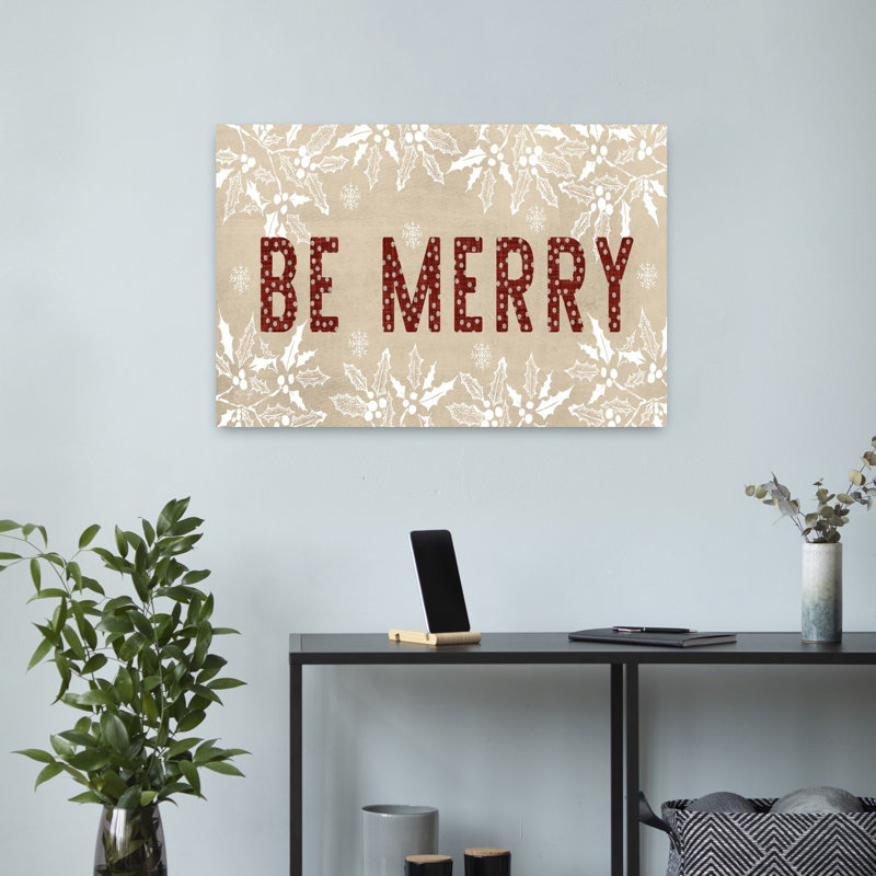 «Be Merry», art contemporain hivernal, H 24 po x l 16 po