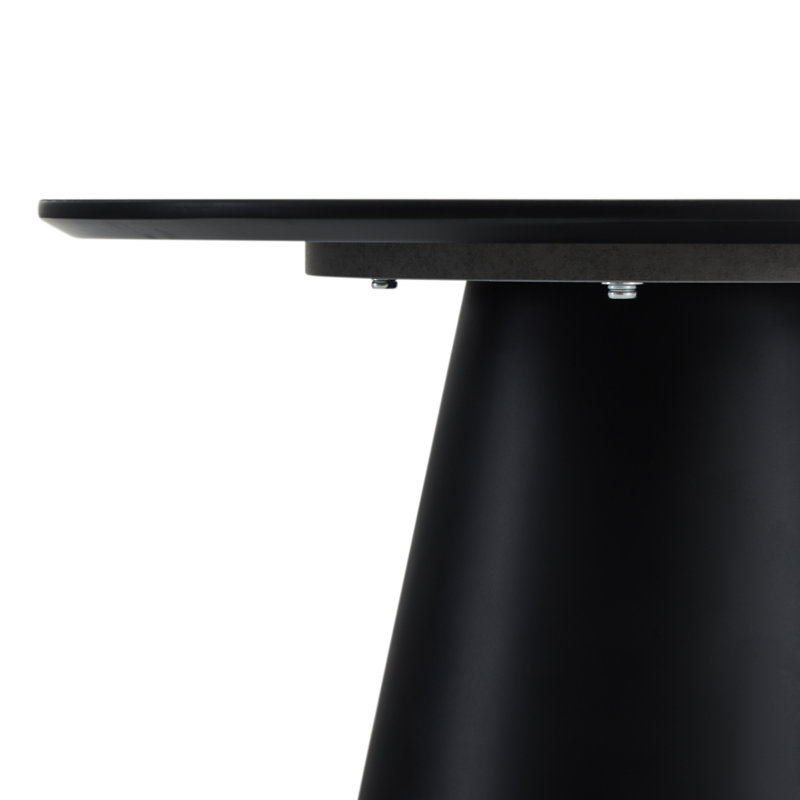 Ludwicka Coffee Table Light Grey DIA 60x40, Grey Wood, 40cm H x 60cm W x 60cm D, Dark Grey