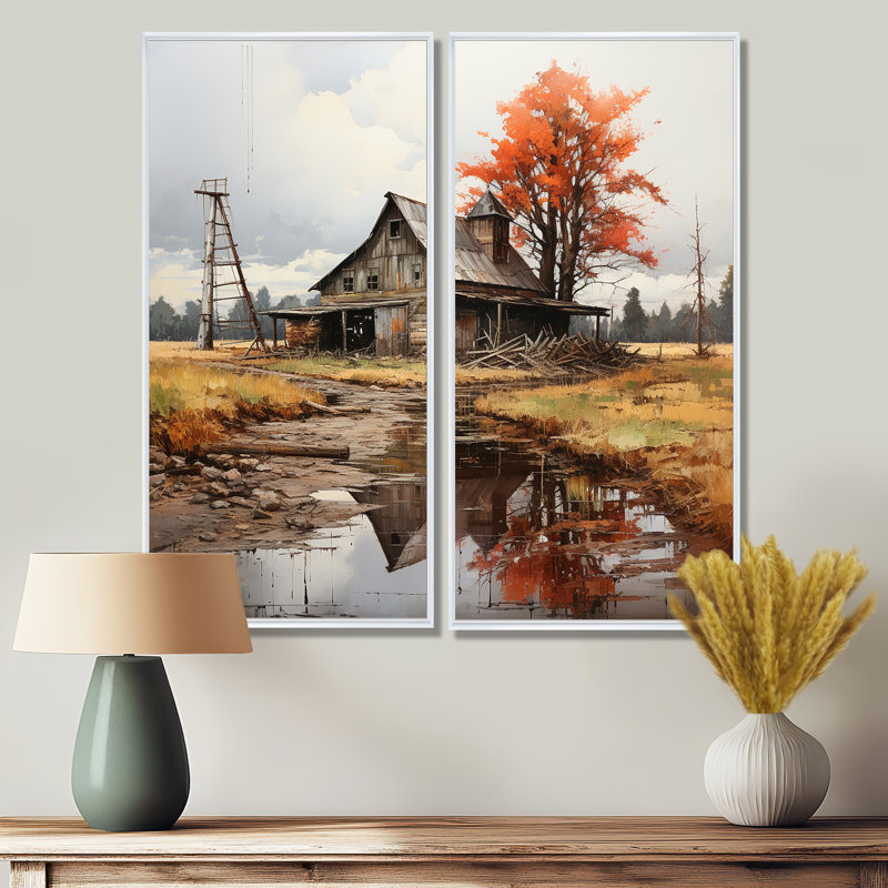 Barns Weathered Wisdom I - impressions d'art traditionnelles sur toile, H 40 po x l 40 po, Blanc