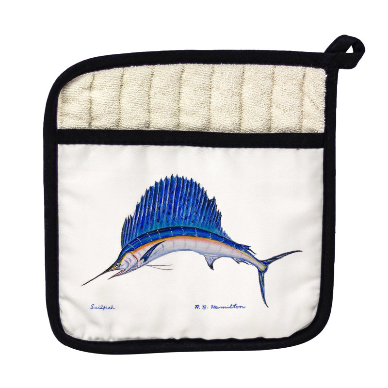 Betsy Drake Interiors Cotton Potholder, White