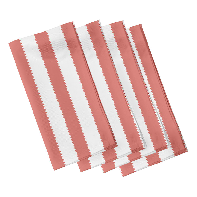 Stitch In Time Polyester Striped Square Napkin, 18" W x 18" L, Seed