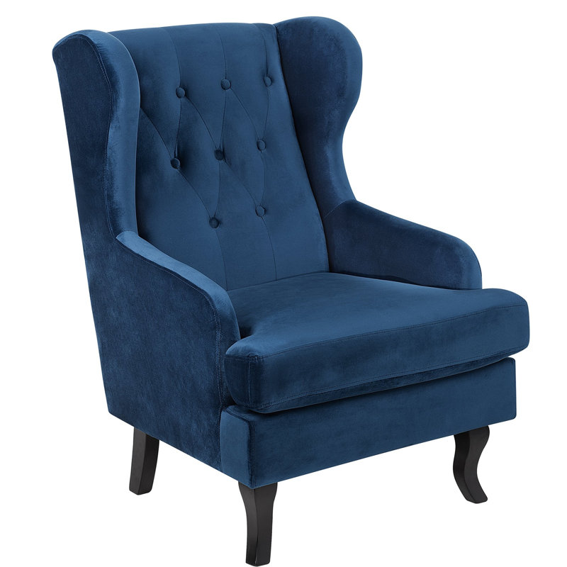 Mccormack Upholstered Wingback Chair, Blue