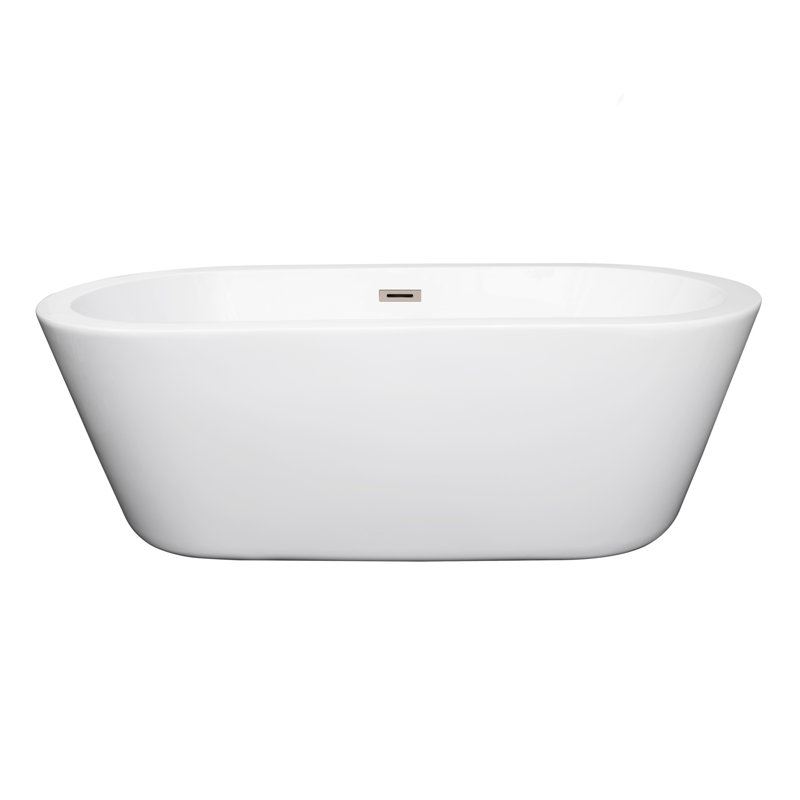 Mermaid 67'' x Soaking Acrylic Bathtub, Brushed Nickel
