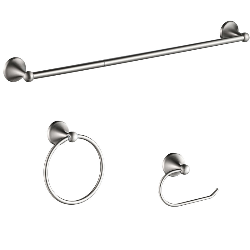3 - Piece Bathroom Hardware Set, Brushed Nickel