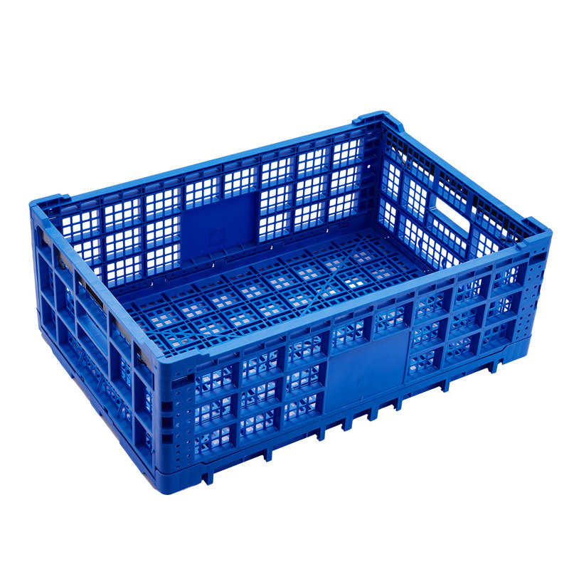 Collapsible Storage Bin Containe, 52 Liter Foldable Milk Crate, Stackable Heavy Duty Plastic Storage Crate with Handle, Folding Transit Storages for Home Office Farm Garage Toy Storage