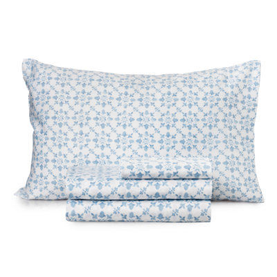 Matilde Medallion 250 Thread Count Geometric Egyptian Quality Cotton Sateen Sheet Set
