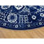 Tapis bleu nouvel âge noué à la main de conception unique 14 pi Fata