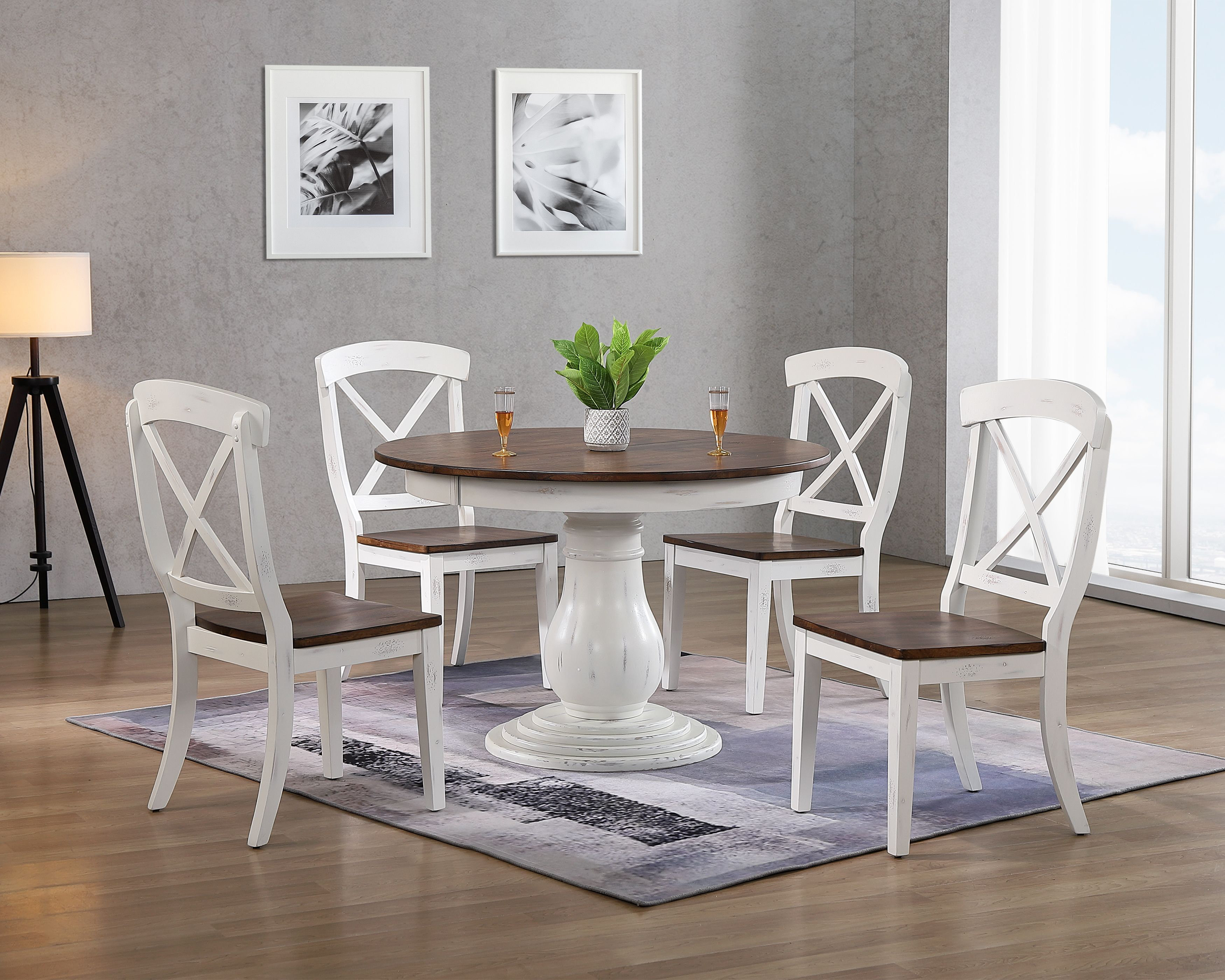 Rosalind Wheeler 5 - Piece Extendable Rubberwood Solid Wood Dining Set ...