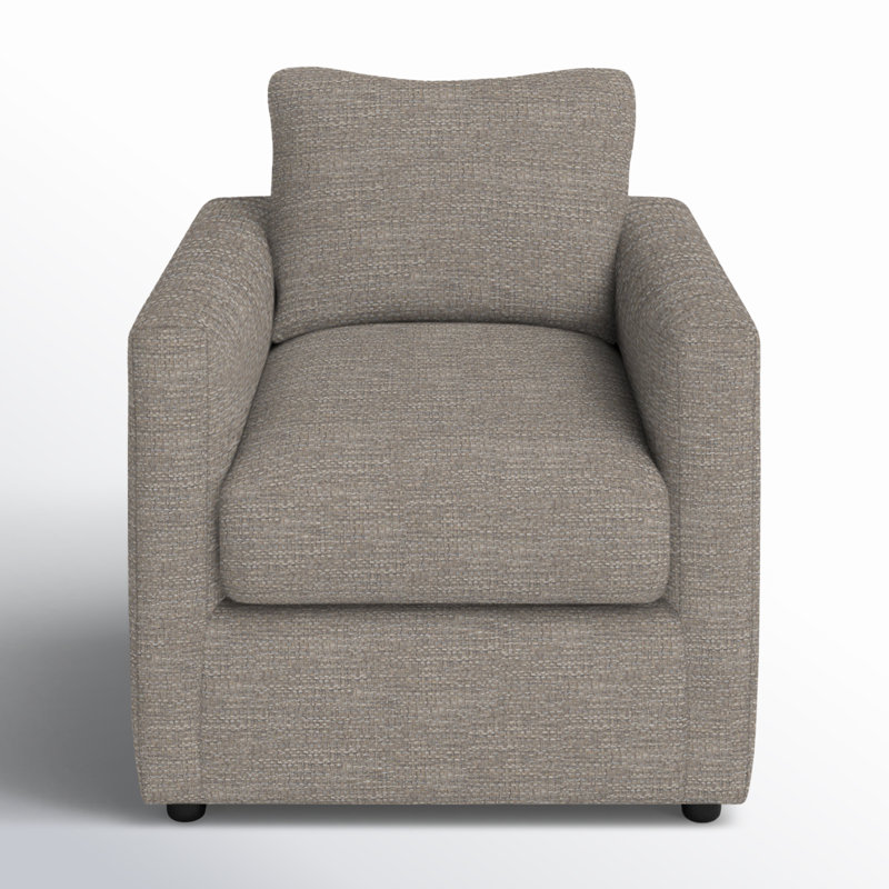 Godwin Upholstered Armchair, Drusky Linen Sustain® Basketweave