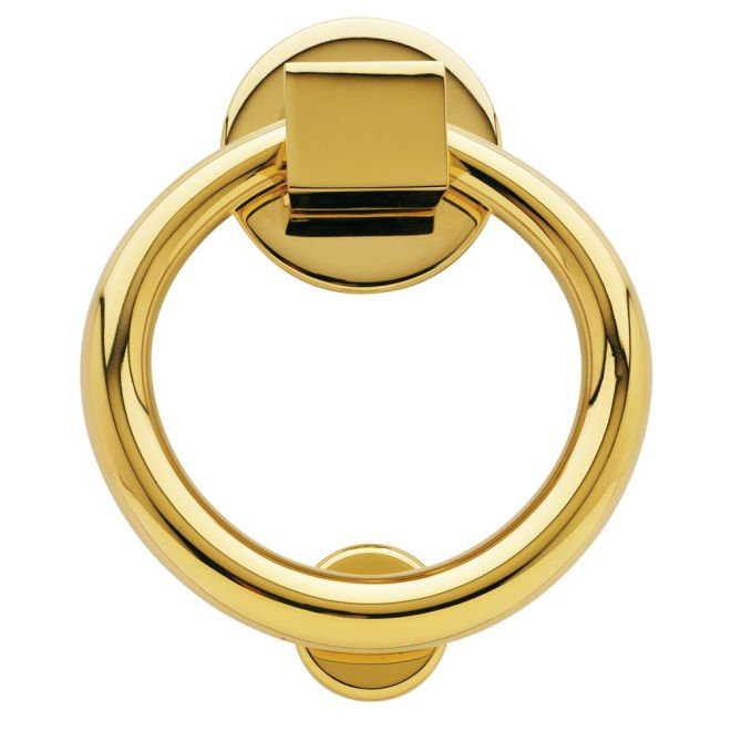 Ring Door Knocker, Lifetime Polished Brass