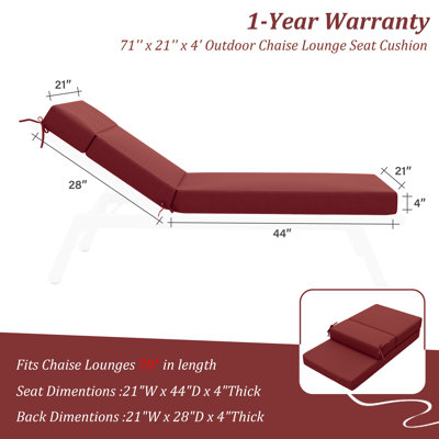 Outdoor Chaise Lounge Chair Cushion