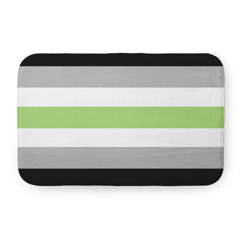 Aija Memory Foam Non-Slip Bath Mat, Gray/Green