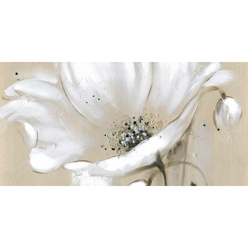 White abstract wild flower - 15.75"x31.50" Desk mat