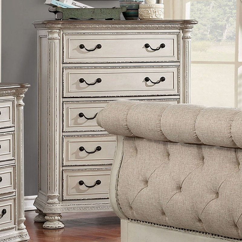 Jadaya 40'' W 5 - Drawer Dresser, Ivory