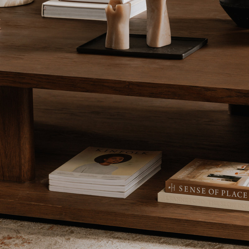 Casey Small Coffee Table Dark Brown, Dark Brown, 16" H x 64" L x 48" W