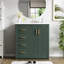 Meuble-lavabo de salle de bain avec lavabo en céramique, armoire de rangement de salle de bain à cadre en bois avec tiroirs et portes à fermeture douce-316591362