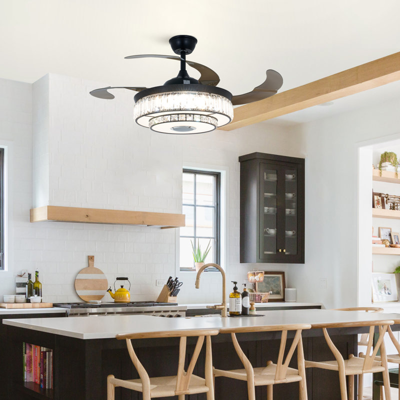 Hamite Colorful remote control ceiling fan with Bluetooth and speaker music