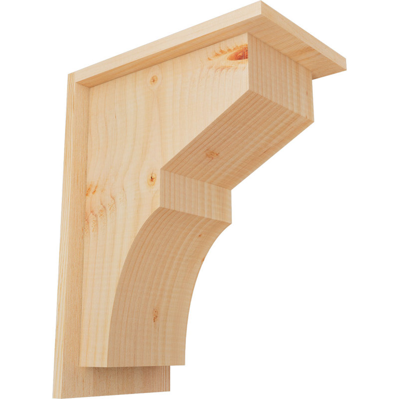 Corbeau Monterey avec plaque arrière, H 16 po x l 7,5 po x P 12 po, Sapin de Douglas, Lisse