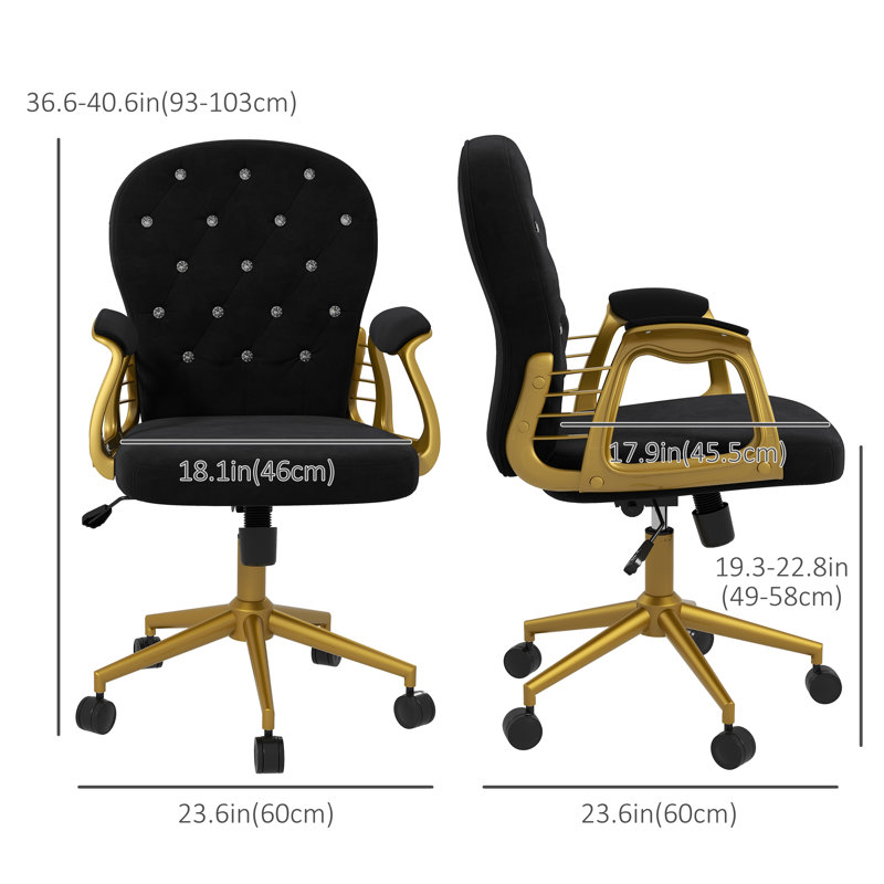 Chaise de travail Jaimy, Noir, noir, noir, noir