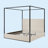 Corduroy Upholstered Canopy Bed With Tall Headboard-797322861-797322863