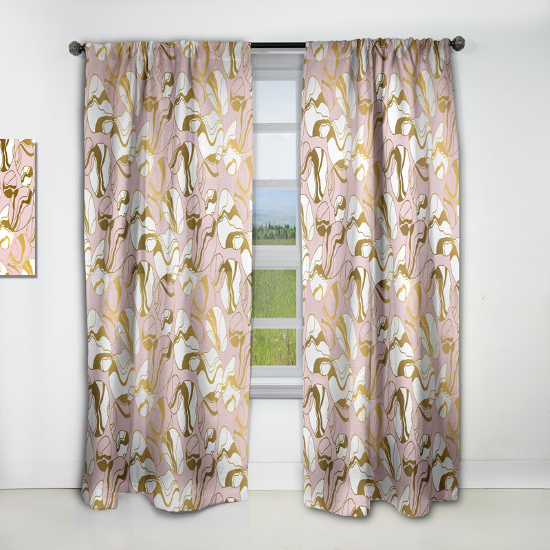 Rideau simple occultant moderne Golden Marble II - Mid-Century, L 52 po x L 90 po