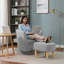  Fauteuil demi-tonneau pivotant avec repose-pieds Sharolynn-340204156