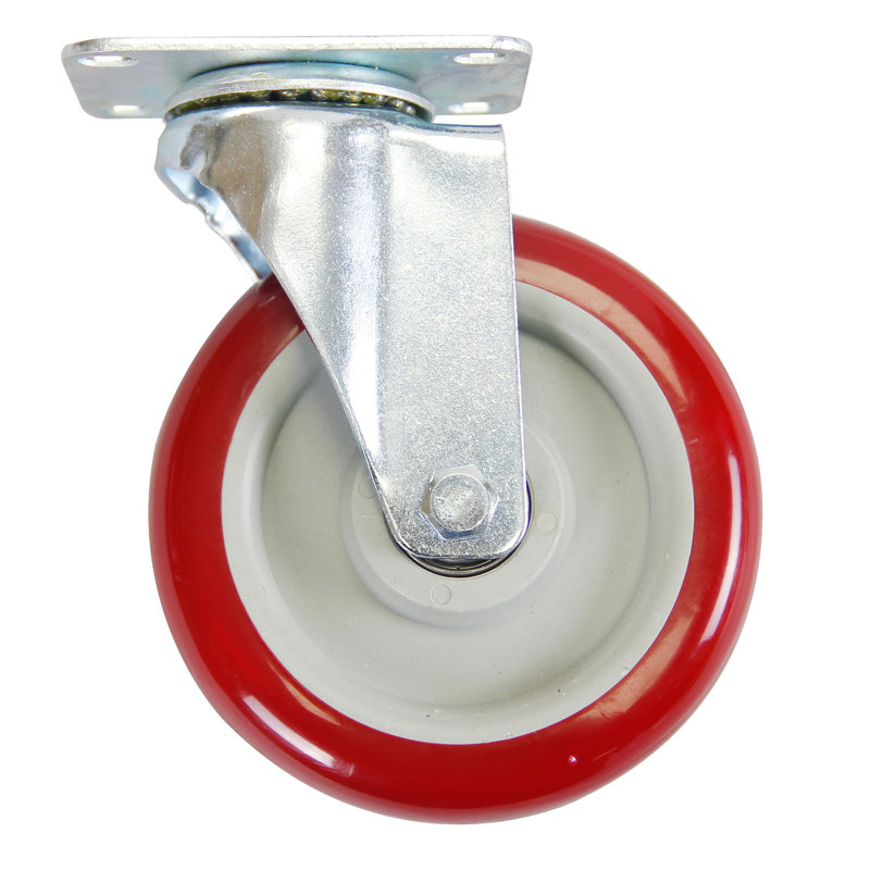 Ensemble de 4 roues pivotantes de 5 pouces avec roulettes en polyuréthane à plaque pivotante
