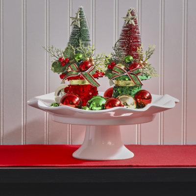 10" Bottlebrush Tree With Trim Ornament