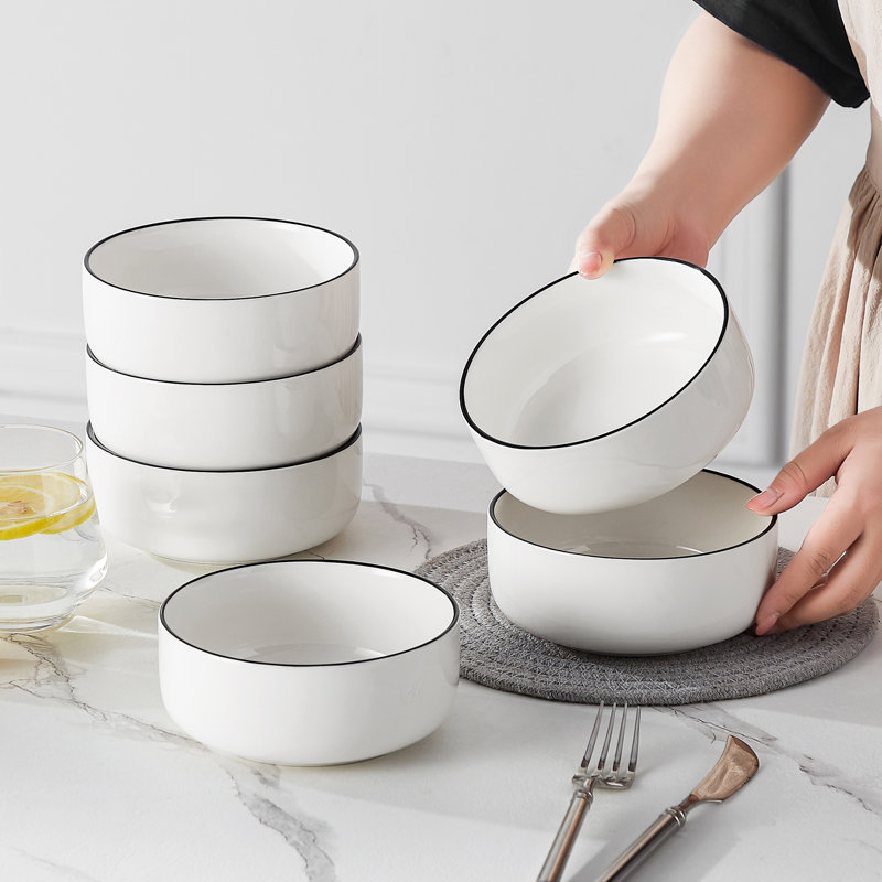  14.7 Dining Bowl, Black/White