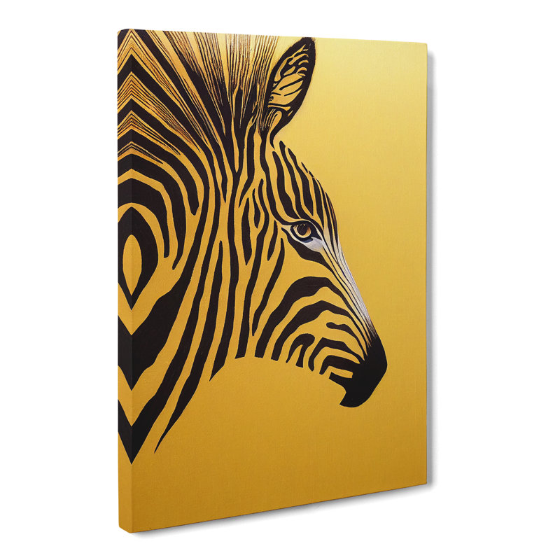 CAN-V0523-2952X Zebra Gold Leaf - Wrapped Canvas Print, 50cm H x 35cm W x 3cm D