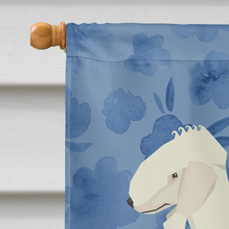 Caniche en polyester à 2 côtés 40 x 28 po standard welcome drapeau maison, Bedlington Terrier 1