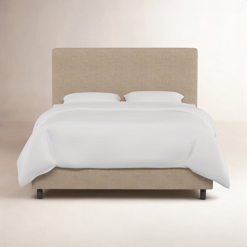 Lit plateforme tapissier Pyburn, Très grand, Tweed Sustain® granit Milsap