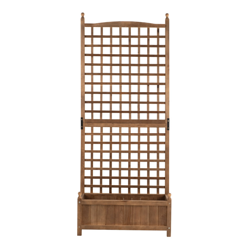 Amandari Wood Planter Box with Trellis, 71" H x 30" W x 17" D