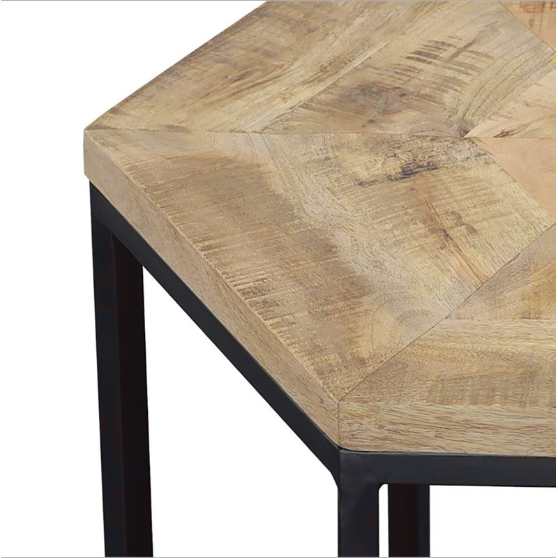 Table gigogne 2 pièces naturelle et noire
