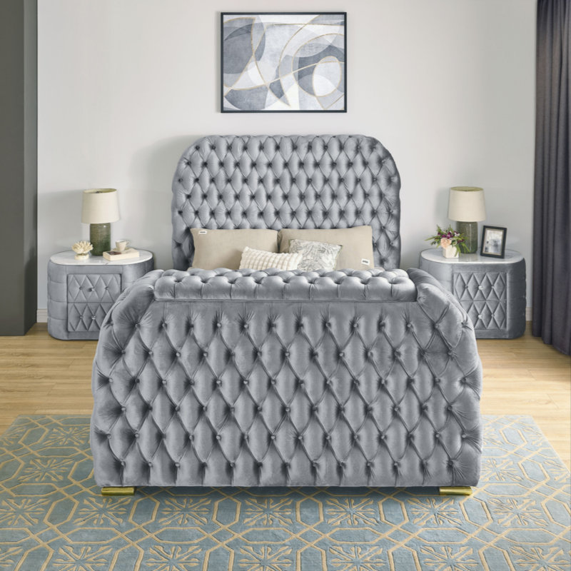1pièce table de chevet ovale en faux marbre à 2 tiroirs avec bouton de rangement capitonné, Gris