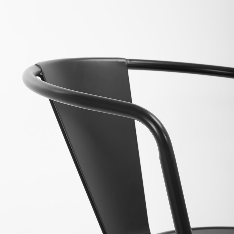 Black Metal Indoor Outdoor Stackable Dining Side Chair Set