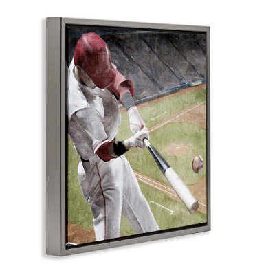 Cadre flottant de baseball en action, design par Kim Allen