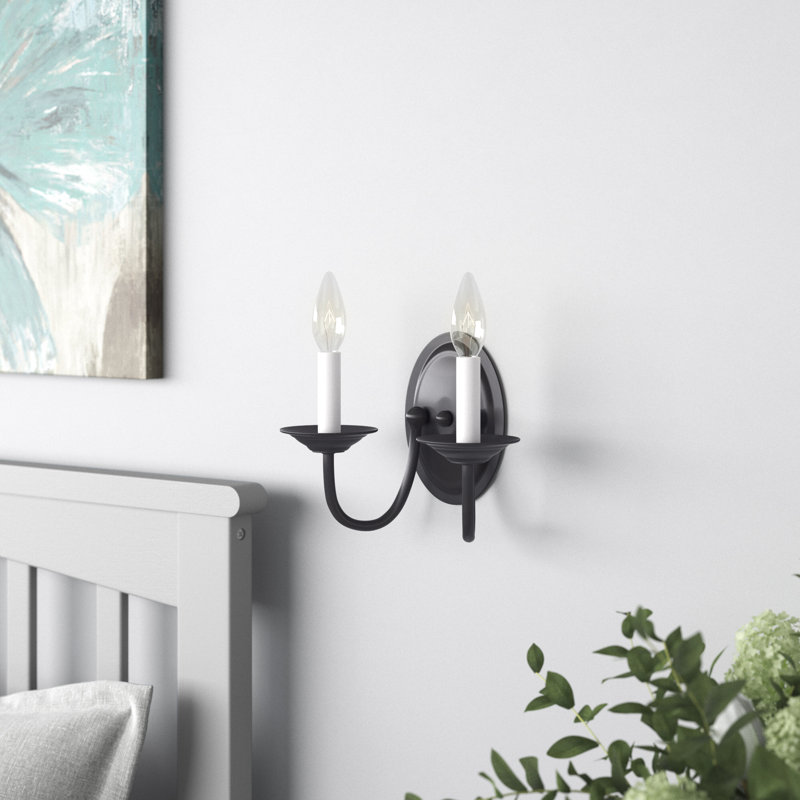 Freels Candle Wall Light, Black