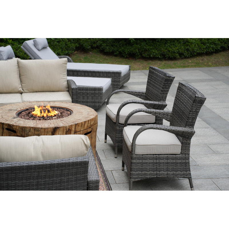 Ensemble de conversation avec coussins pour 10 personnes Brandy Wicker / Rattan, Beige / gris clair, gris