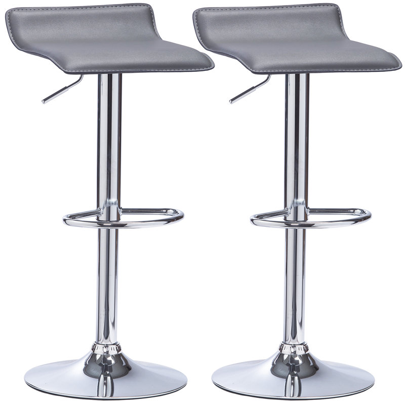 Barhocker Barstuhl Tresenhocker Kunstleder Gepolstert (2Er Set), Grey