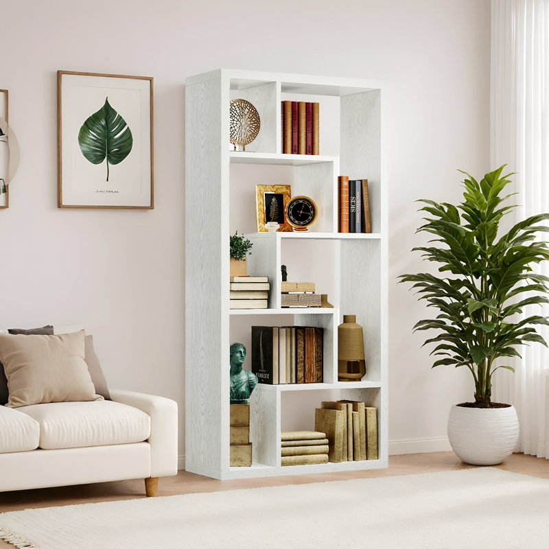 6 Cube Storage Bookcase, Open Shelf Simple Compartment Bookshelf, Use Horizontally, Use Vertically, Use Upside Down, White